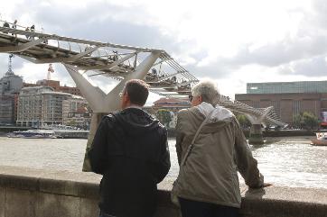 River Thames walk in City of London with Susan